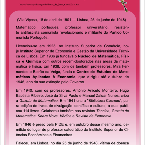 Bento de Jesus Caraça – porque é Abril
