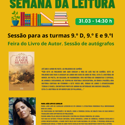 Sessão com a autora Maria João Lopo de Carvalho